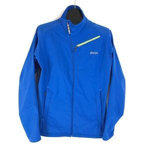 Sherpa Adventure Gear Full Zip Jacket Men's Medium Blue Pockets Mock Neck Winter